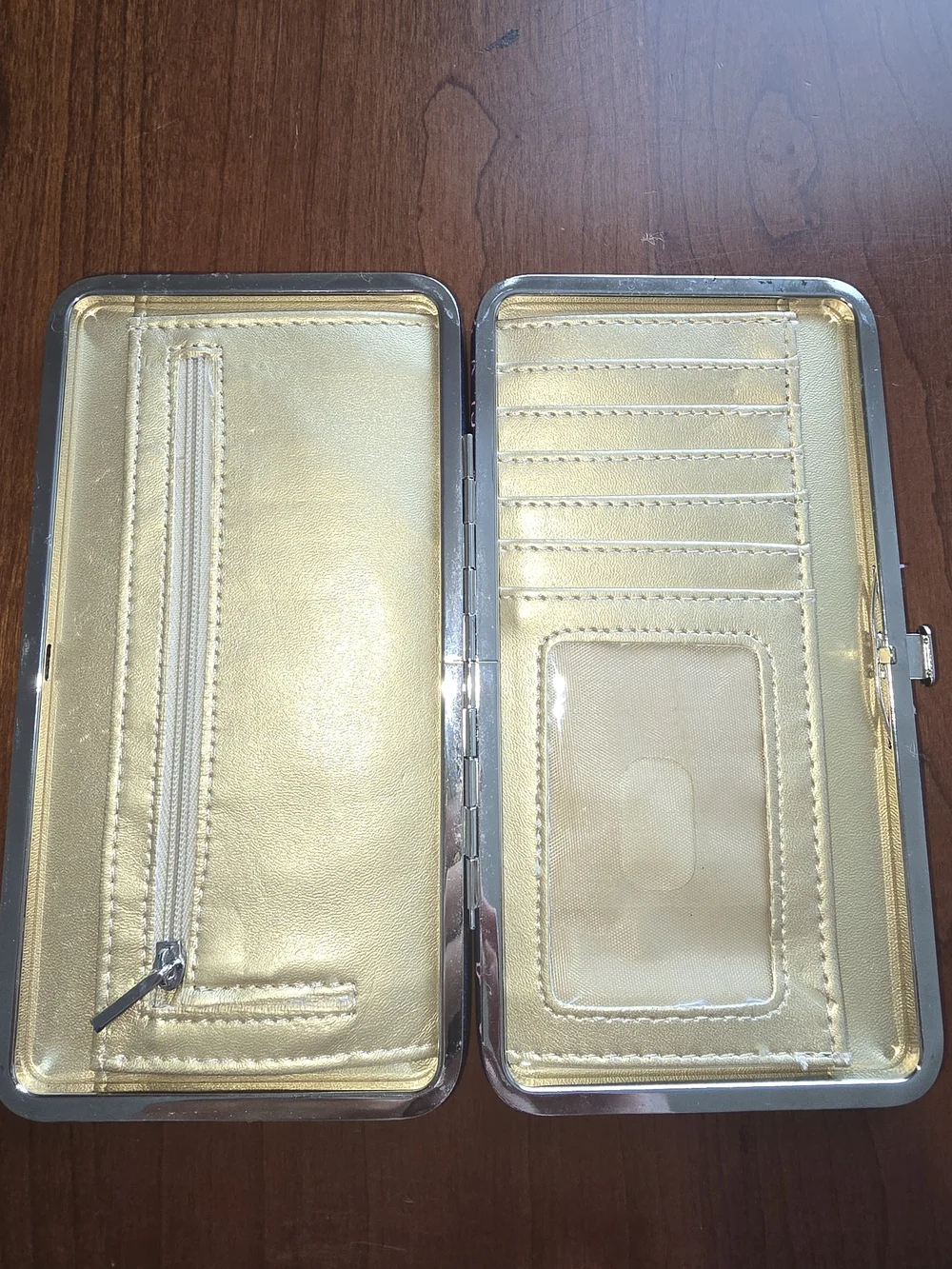 Target Navy and Pink Heart 💖 Snap Wallet with Gold Interior, Like New Condition